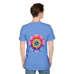 Colorful floral mandala design with a motivational quote on a comfortable t-shirt