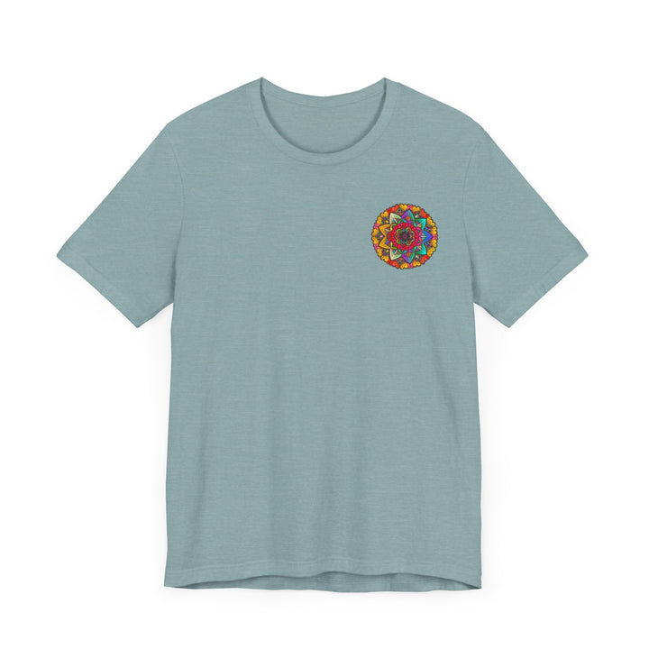 Colorful mandala peace and harmony t-shirt with a spiritual design perfect for yoga and meditation