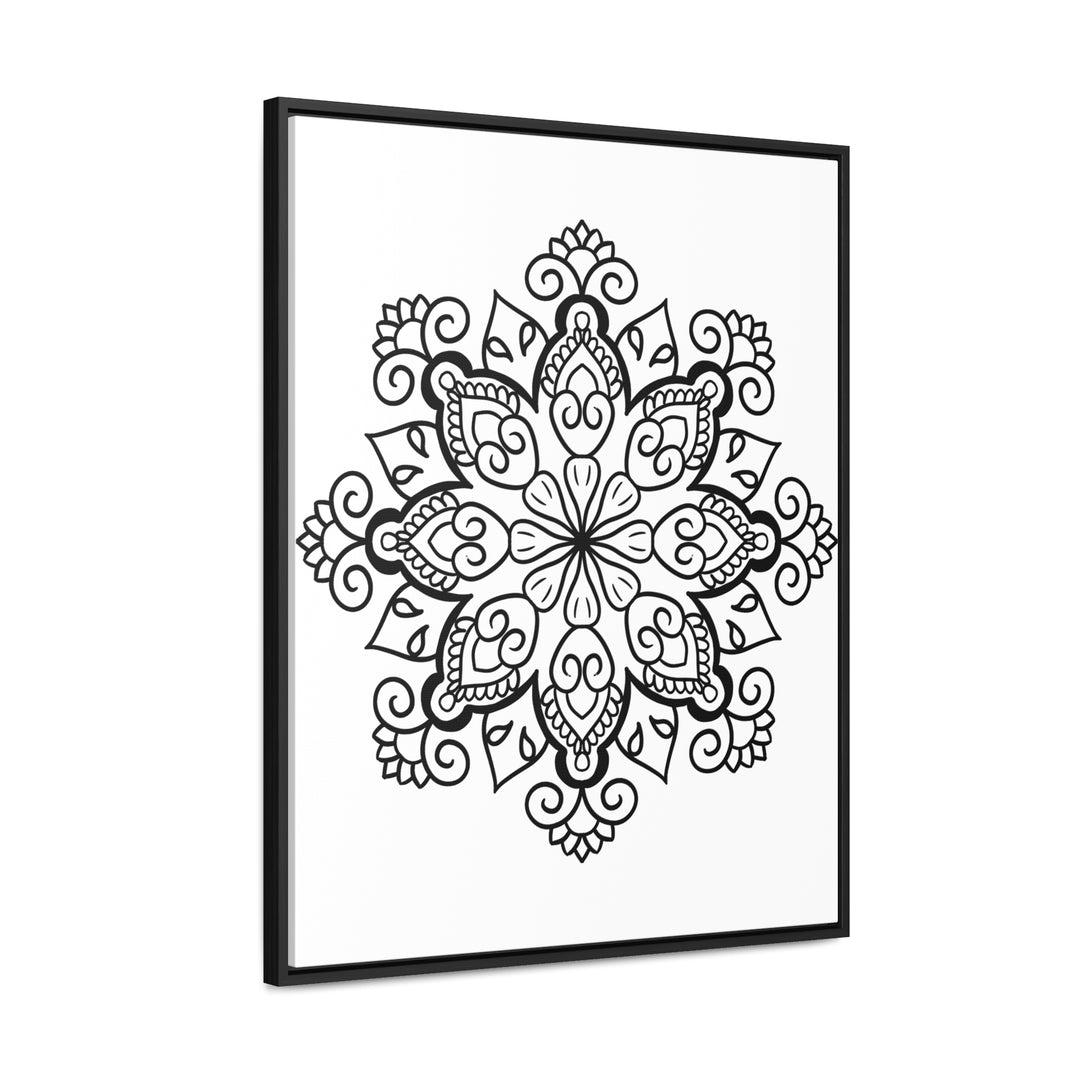 Mandala Handmade Art - Black & White Wall Art - Gallery Canvas Wraps, Vertical Frame 53