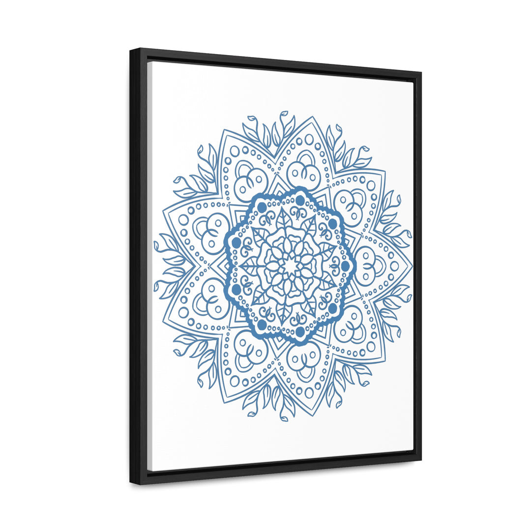 Mandala Handmade Art - Steel Blue Gallery Canvas Wall Art featuring intricate mandala design