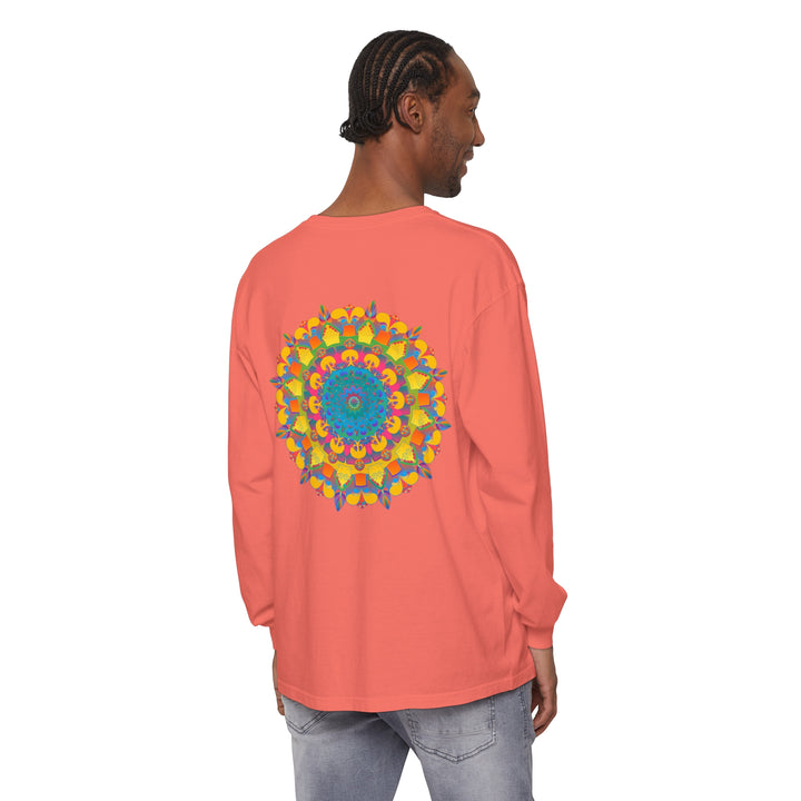 Colorful and intricate mandala design long sleeve t-shirt for both men and women