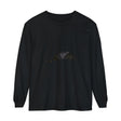 Black cat sleeping peacefully on a unisex long sleeve t-shirt