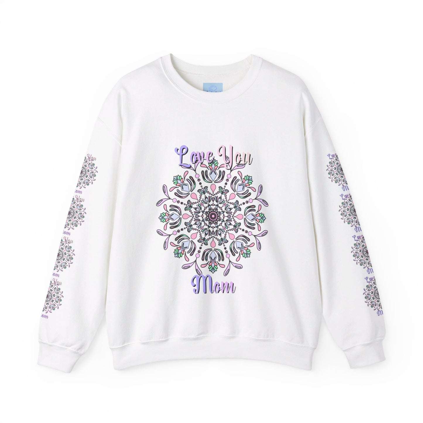 Cozy and stylish unisex crewneck sweatshirt with 'Love You Mom' design, perfect birthday gift for your mom to show her your love and appreciation