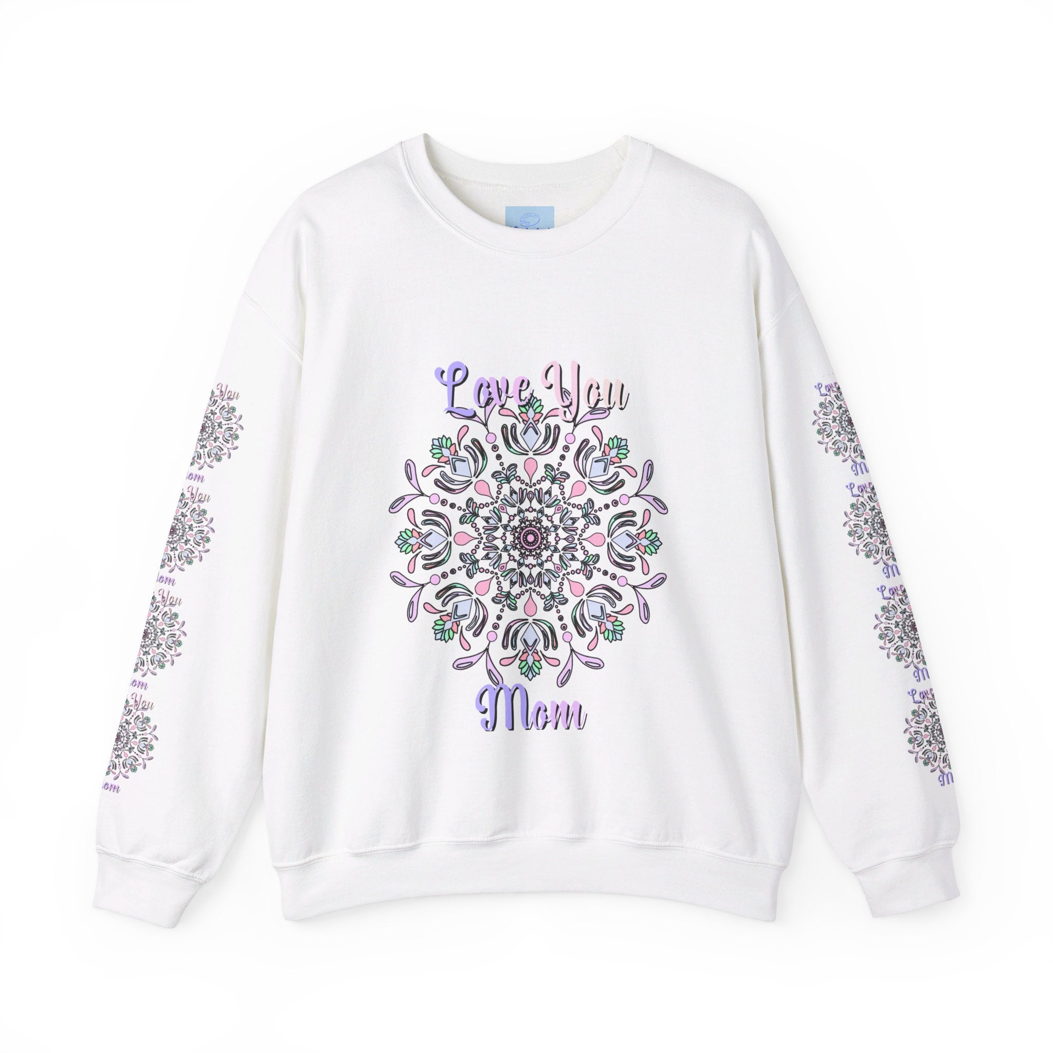 Cozy and stylish unisex crewneck sweatshirt with 'Love You Mom' design, perfect birthday gift for your mom to show her your love and appreciation