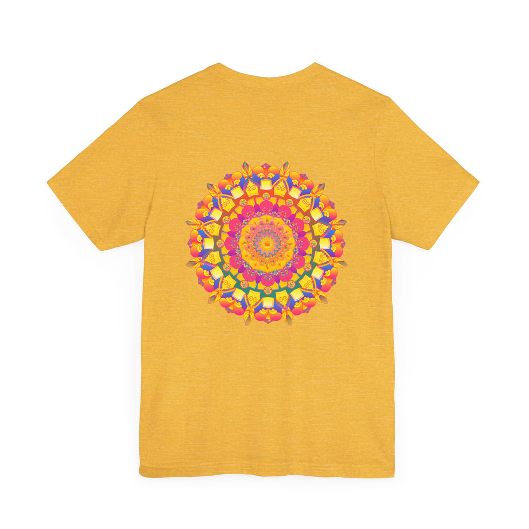 Vibrant Mandala T-Shirt featuring intricate design in vibrant colors promoting peace and harmony with a beautiful and eye-catching pattern