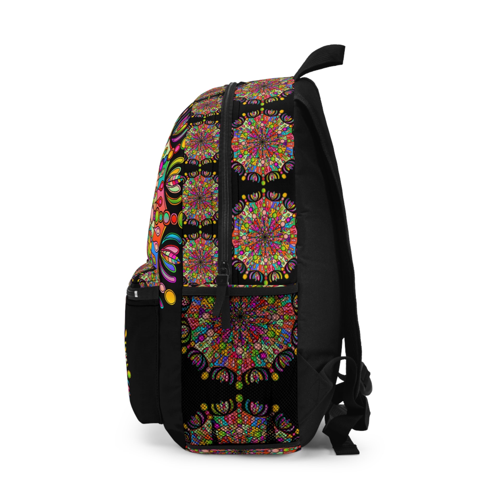 Vibrant Mandala Backpack - Colorful Boho Design for School or Travel