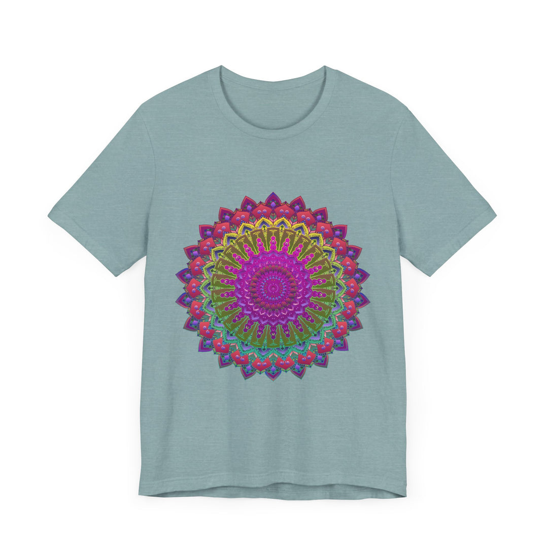 Vibrant Mandala Tee featuring colorful spiritual art and intricate design