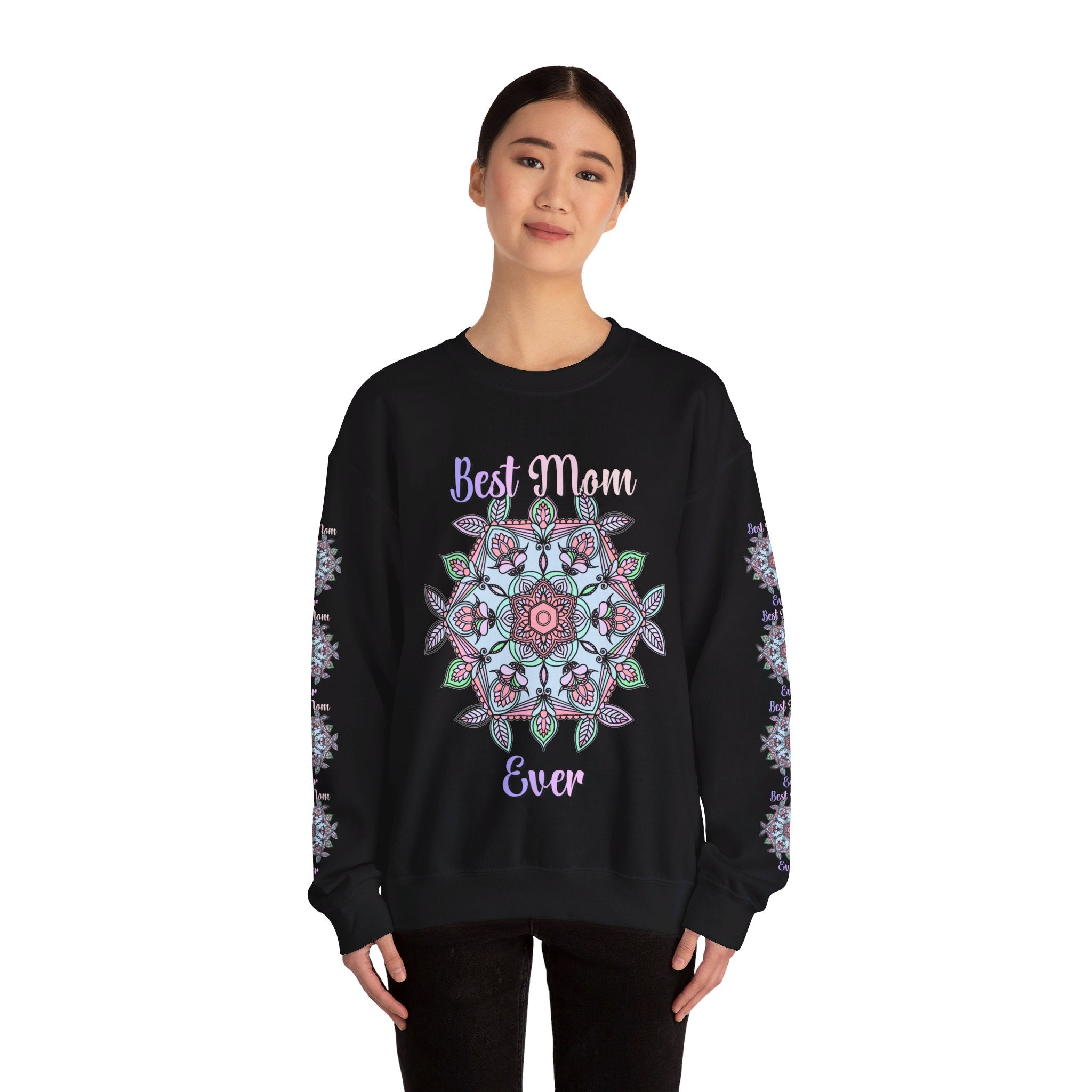 Handmade sweatshirt with a unique and meaningful mandala pattern