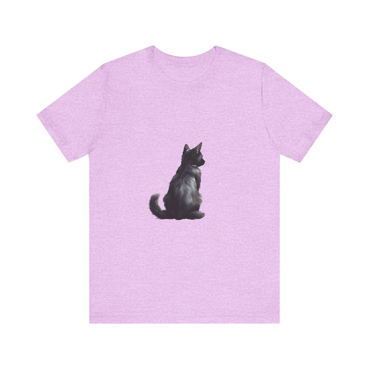 Black Cat Mystery - T-Shirt: A black t-shirt featuring a mysterious black cat design