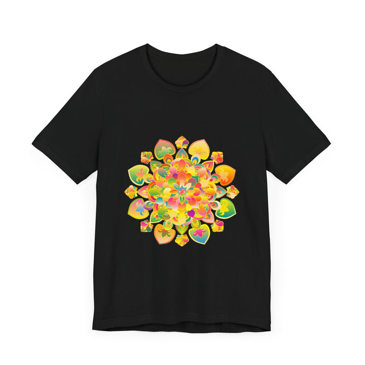 Colorful and vibrant psychedelic mandala tee with trippy design and intricate patterns