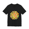 Colorful and vibrant psychedelic mandala tee with trippy design and intricate patterns