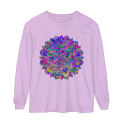 Colorful and intricate mandala design long sleeve t-shirt for vibrant style