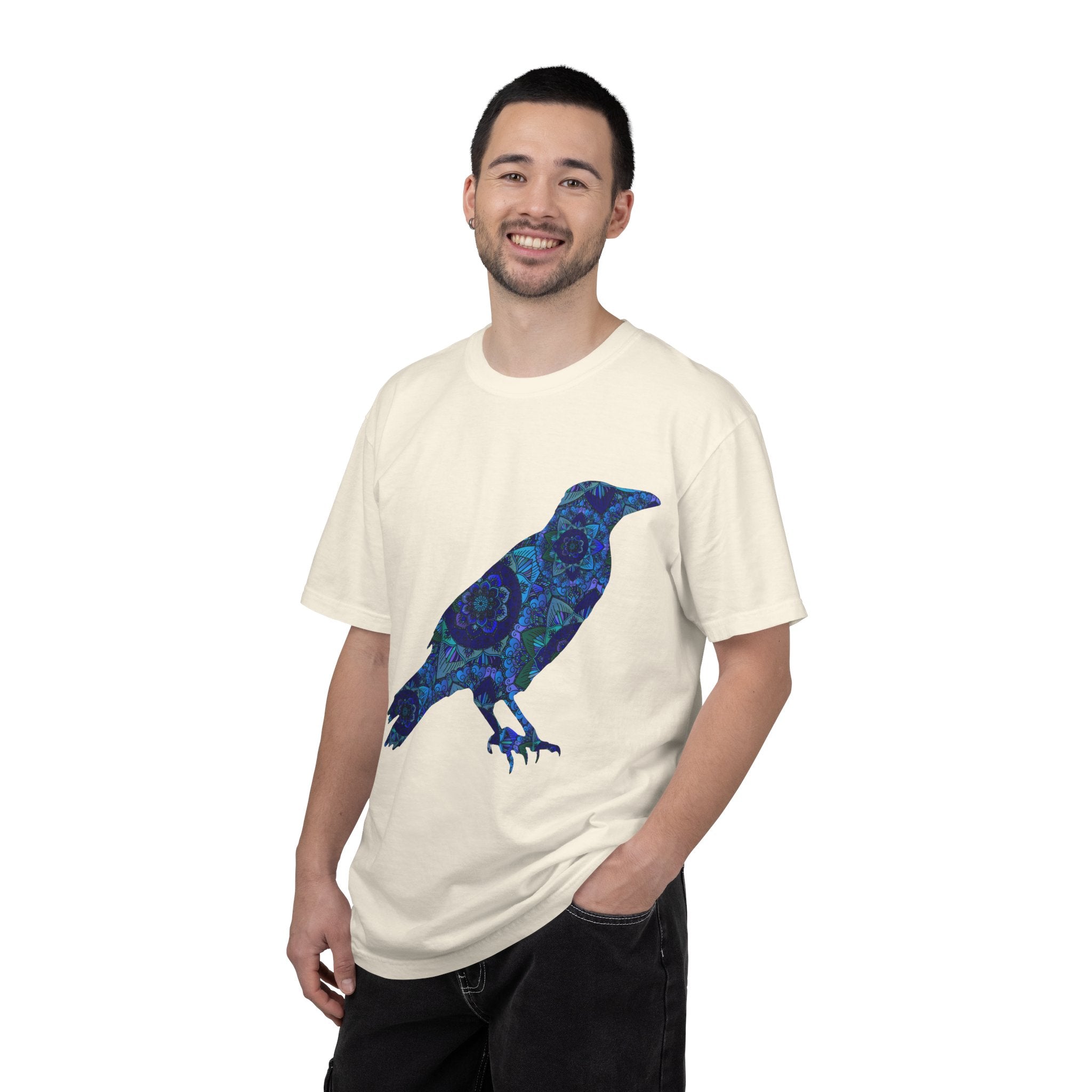 Blue Mandala Raven T‑Shirt — Inner Protection Crow Graphic Tee