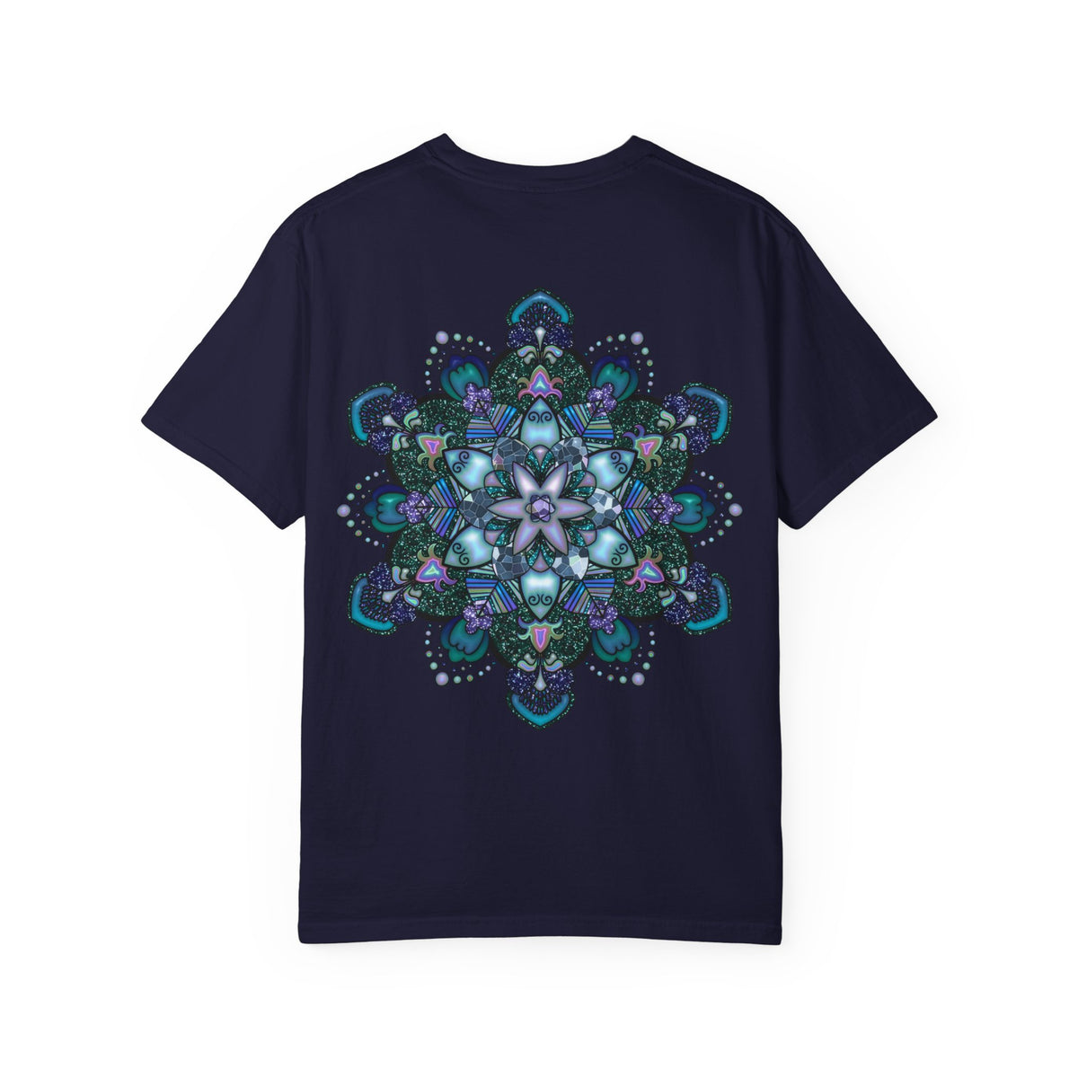 Mandala T-Shirt – Blue Purple Boho Geometric Floral Design