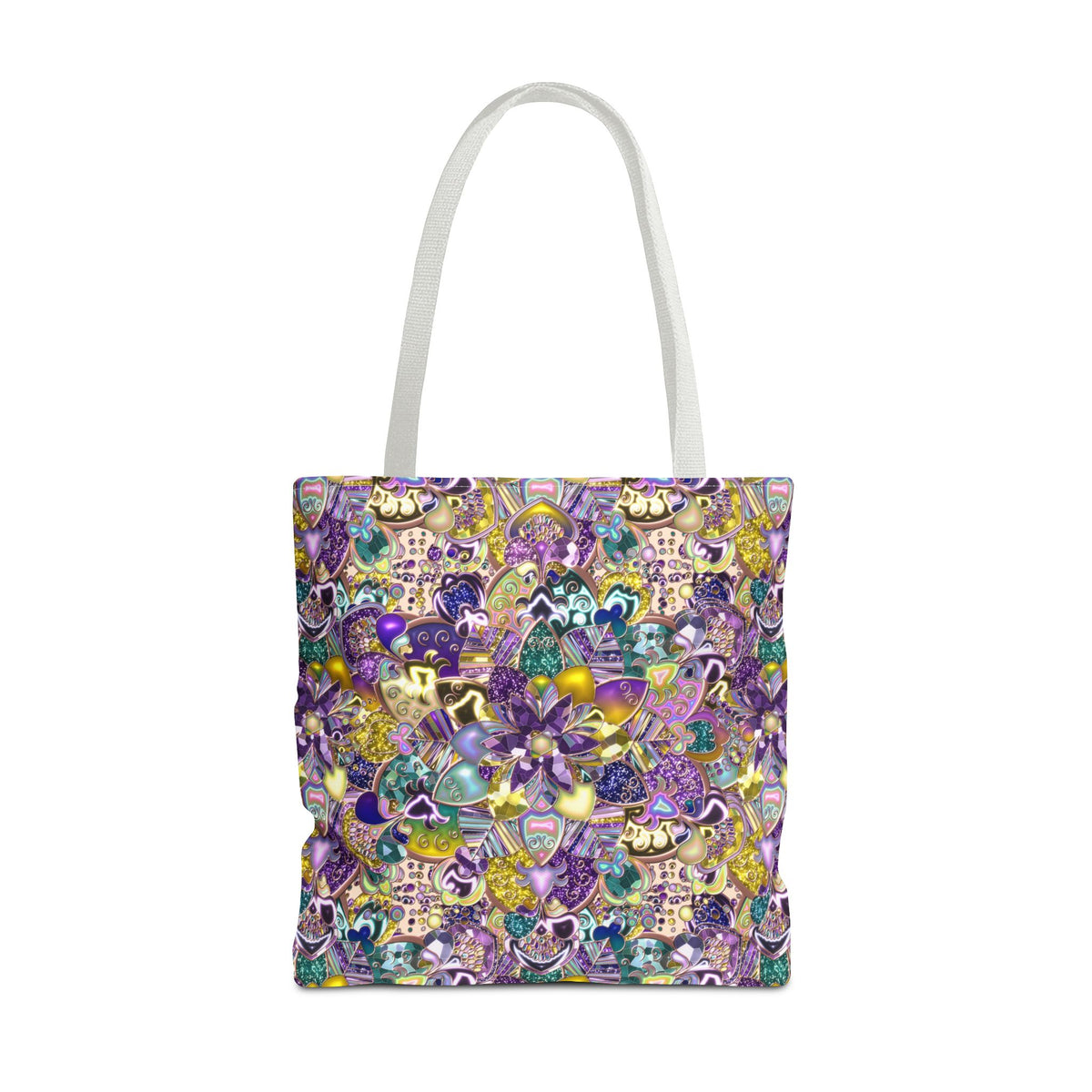 Colorful Purple Floral Pattern Tote Bag