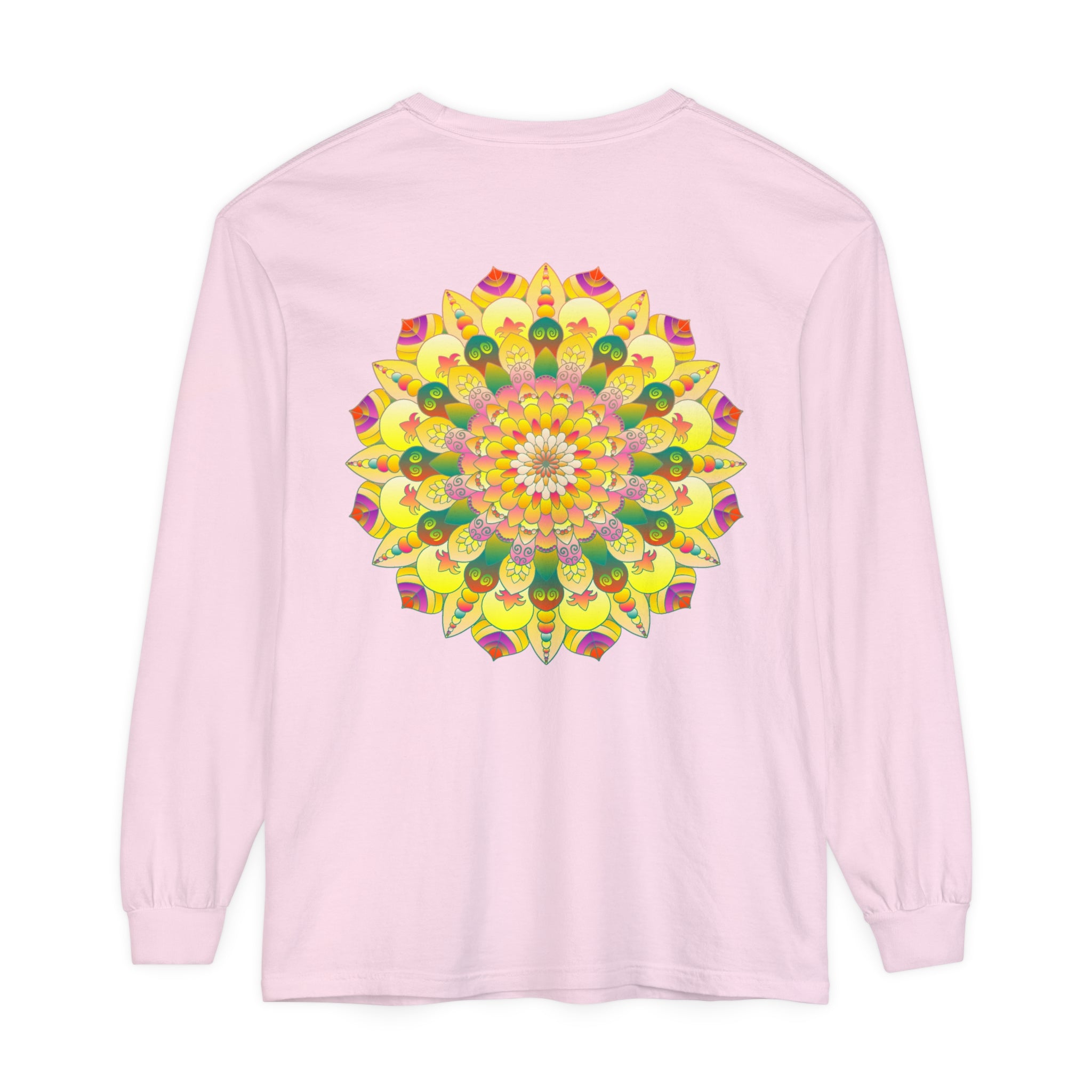 Colorful and intricate mandala design long sleeve t-shirt for all genders