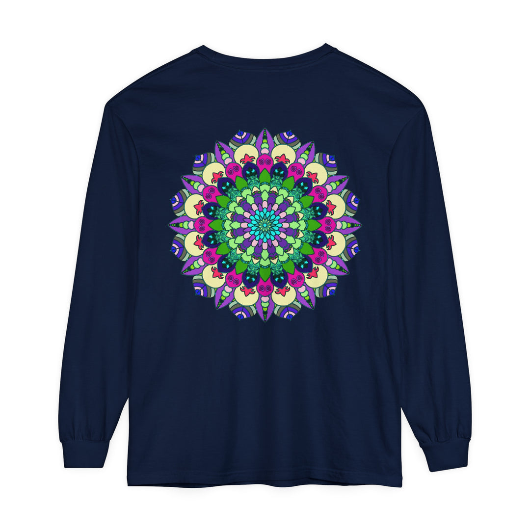 Colorful and intricate mandala design long sleeve t-shirt for men and women