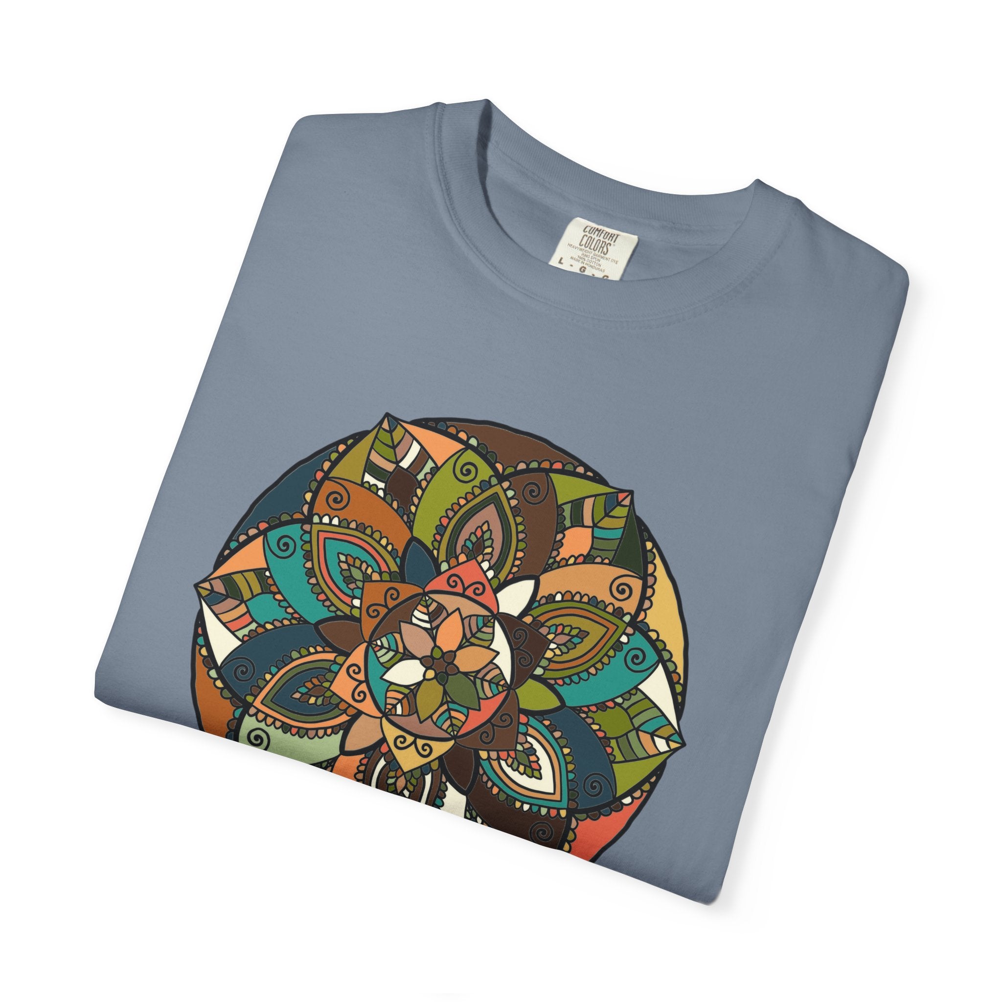 Mandala Earth Flora T-Shirt — Earthy Tones Geometric Art Tee
