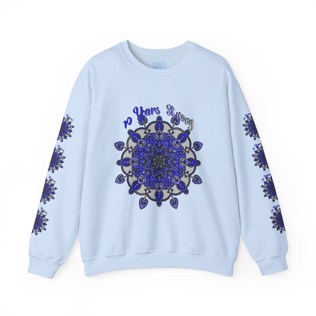 Handmade Mandala Design Unisex Sweatshirt featuring intricate floral patterns