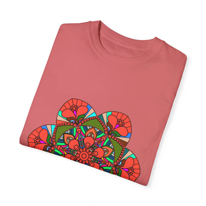 Unisex Mandala T-Shirt featuring intricate hand-drawn mandala art, made with 100% ring-spun cotton and garment-dyed for extra comfort