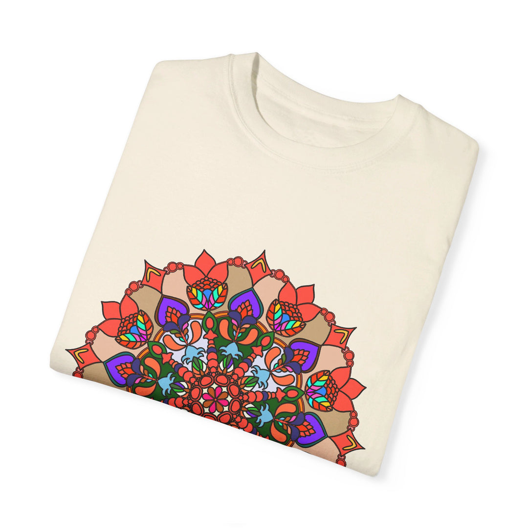 Unisex Mandala T-Shirt - 100% Ring-Spun Cotton - Garment-Dyed Hand-Drawn Mandala Art for Maximum Comfort and Style