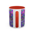 Handcrafted light grey mug featuring an intricate mandala art design
