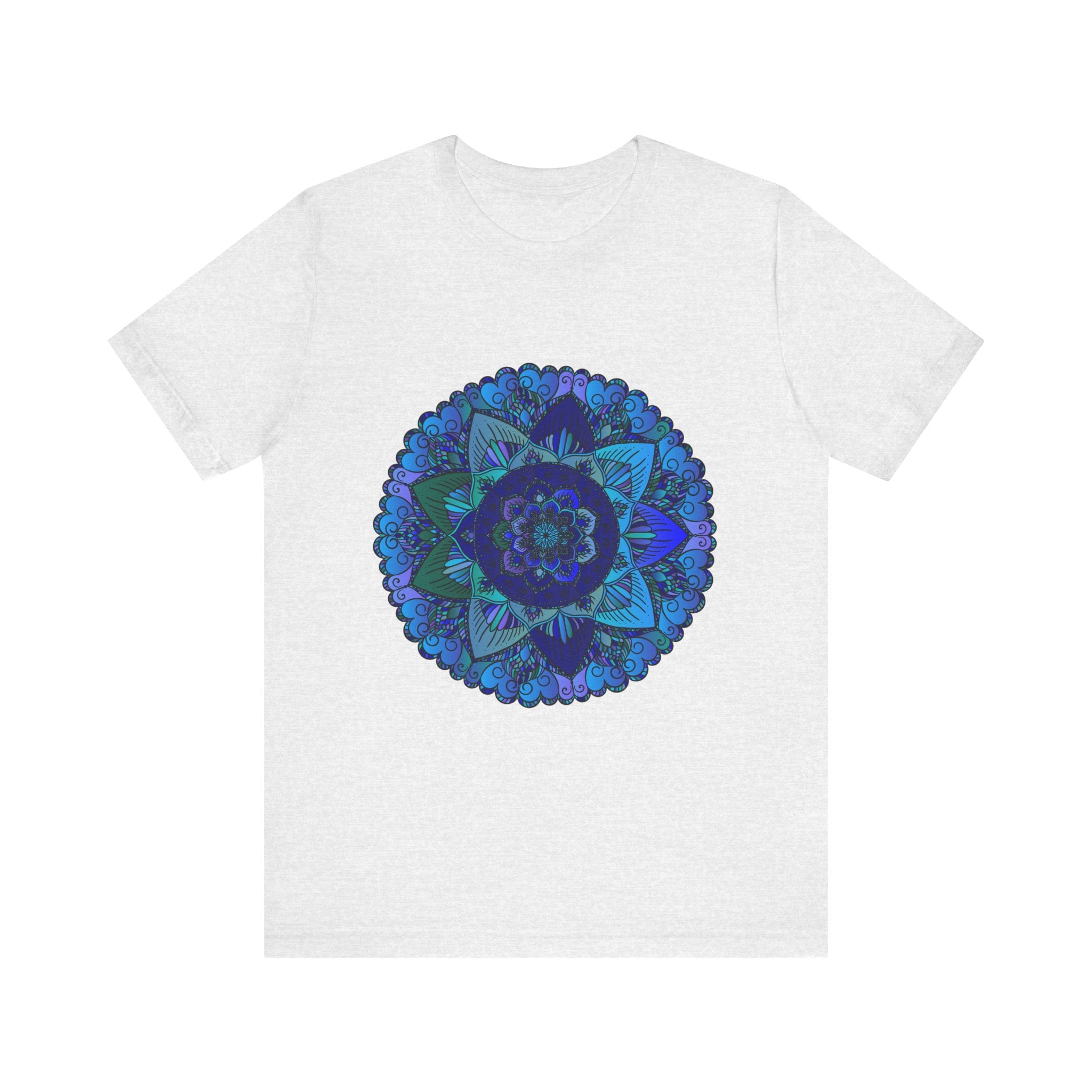 Dark Blue & Green Mandala T-Shirt - Spiritual Art - Unique, intricate design with vibrant colors, perfect for expressing your spiritual side