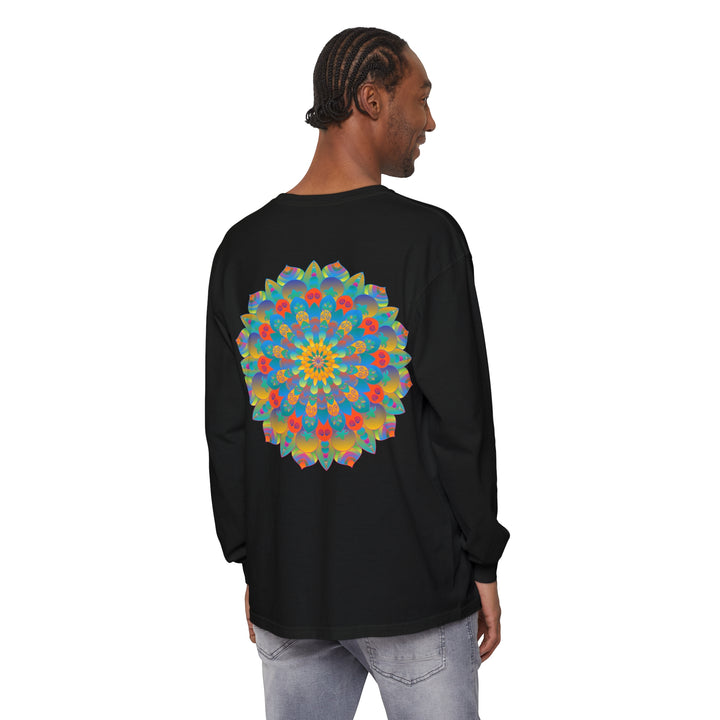 Eye-catching mandala long sleeve t-shirt in vibrant and bold colors