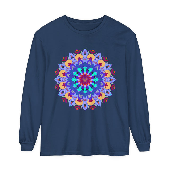 Colorful and intricately designed mandala long sleeve t-shirt for a vibrant and stylish look