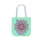Mandala 'Love You Mom' Canvas Tote — Floral Mother's Day Gift Bag