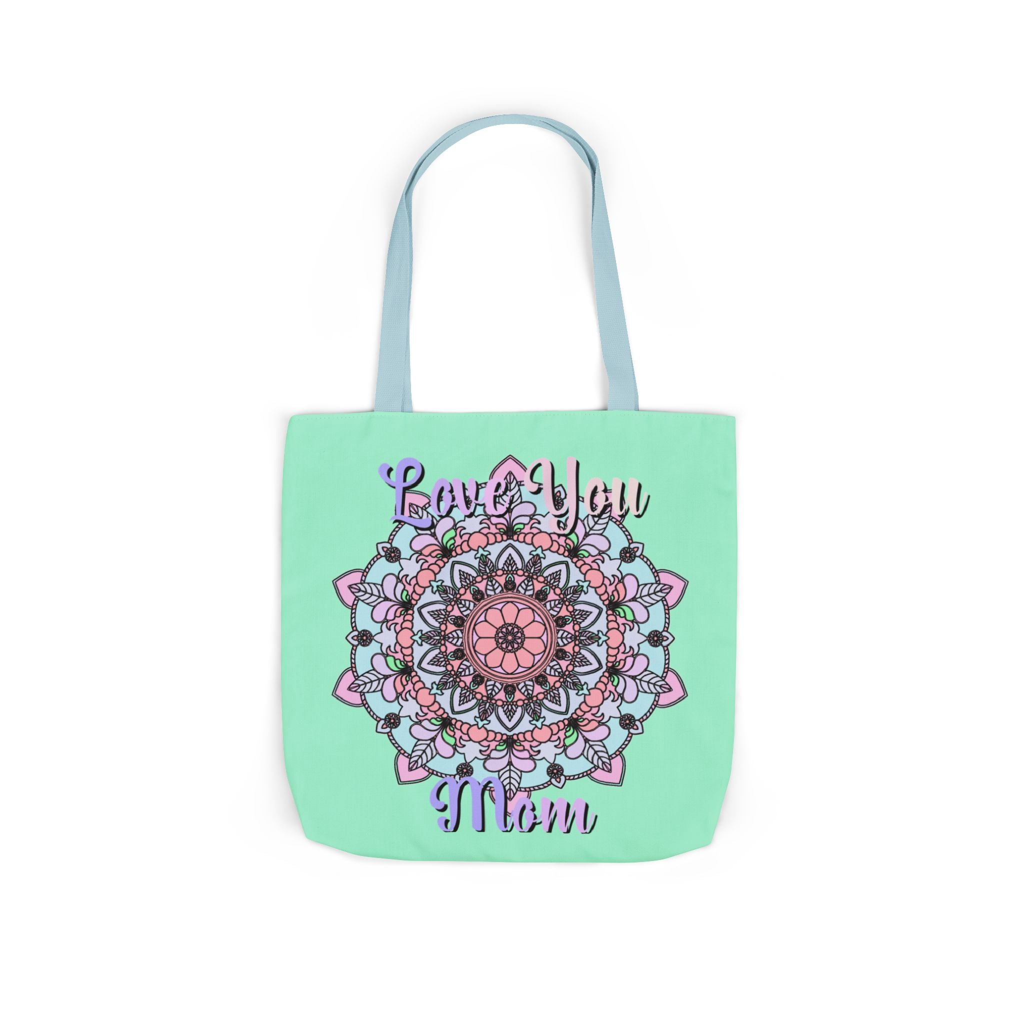 Mandala 'Love You Mom' Canvas Tote — Floral Mother's Day Gift Bag