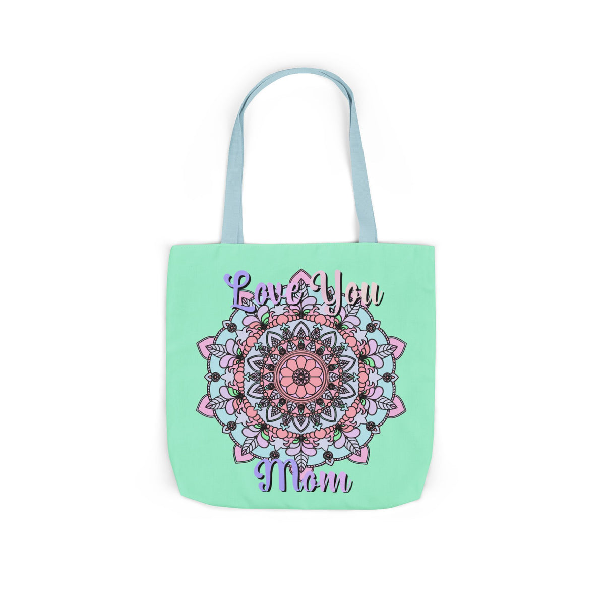 Mandala 'Love You Mom' Canvas Tote — Floral Mother's Day Gift Bag