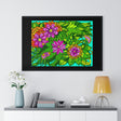 Decorative framed poster with intricate floral illustration in black ink