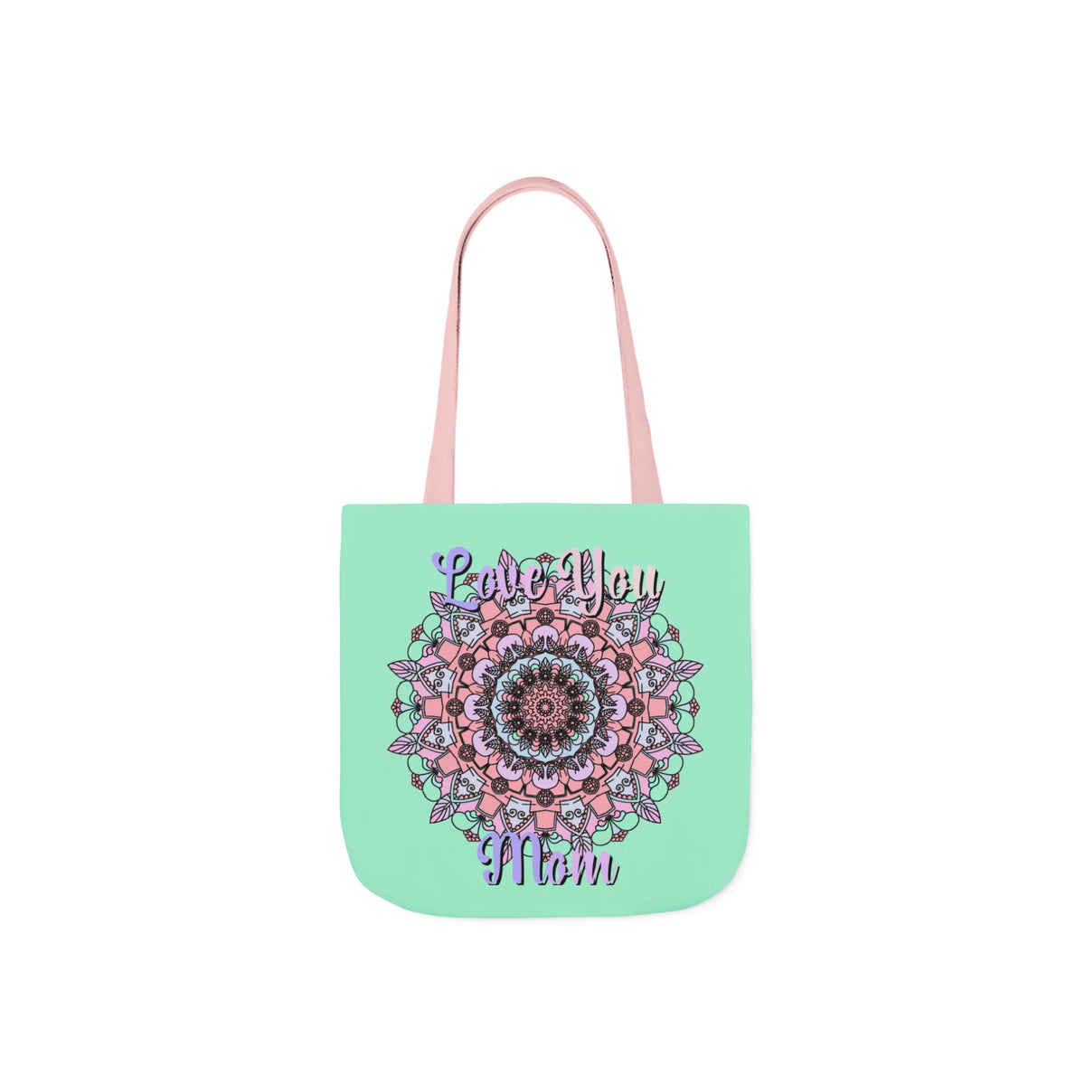 Mandala 'Love You Mom' Canvas Tote — Floral Mother's Day Gift Bag