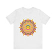Vibrant Mandala T-Shirt featuring colorful and intricate spiritual art design