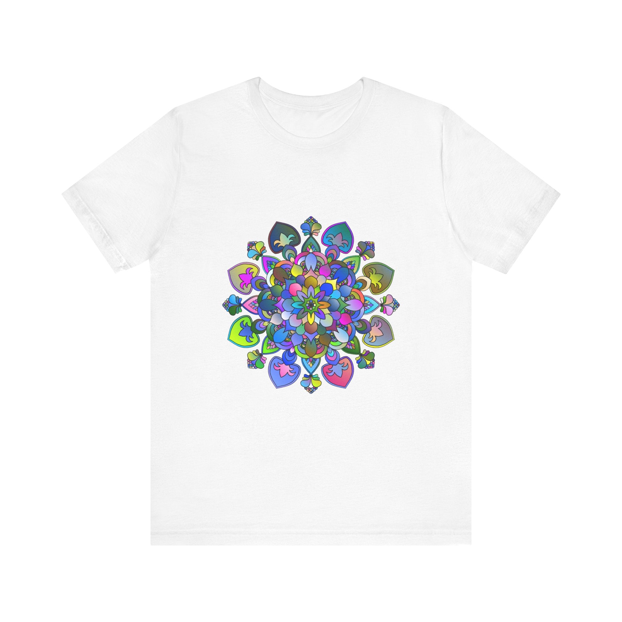 Colorful and detailed mandala design t-shirt with vibrant and intricate art