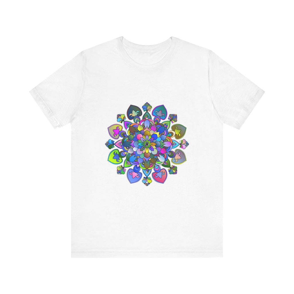 Colorful and detailed mandala design t-shirt with vibrant and intricate art