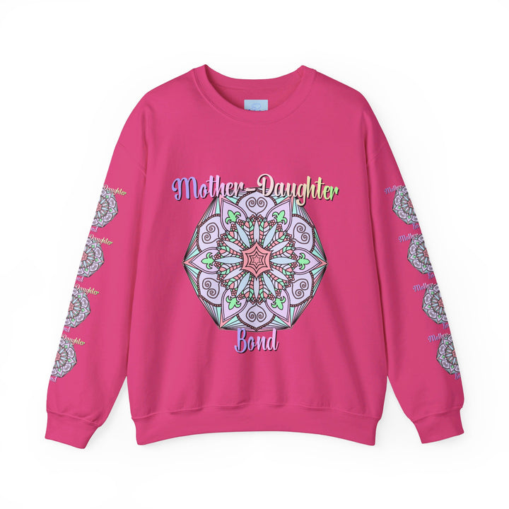 Unisex heavy blend crewneck sweatshirt with 'Mother-Daughter Bond' design, ideal birthday gift for Mom