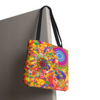 Psychedelic Floral Mandala Tote Bag