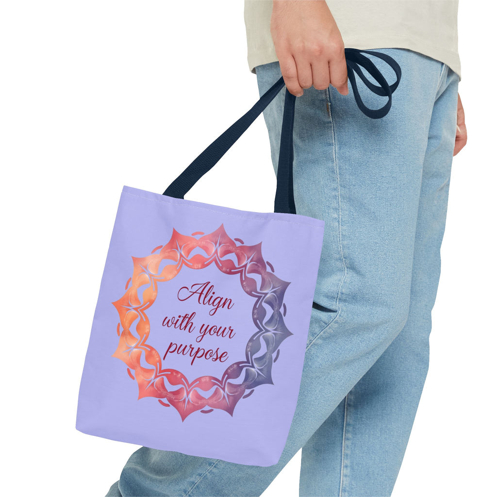 Beautiful orange and purple mandala tote bag, perfect for everyday use