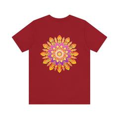 A colorful and intricate mandala design t-shirt, symbolizing peace and harmony