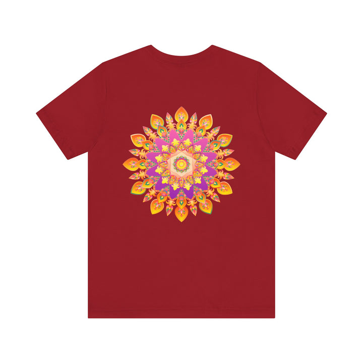 A colorful and intricate mandala design t-shirt, symbolizing peace and harmony