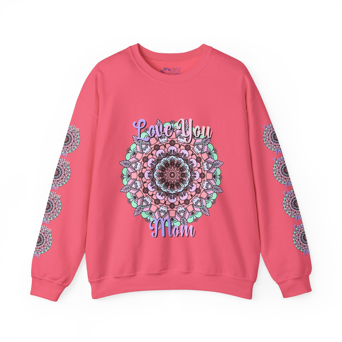 Mandala Inspired Crewneck Sweatshirt for Moms in Soft Pastels