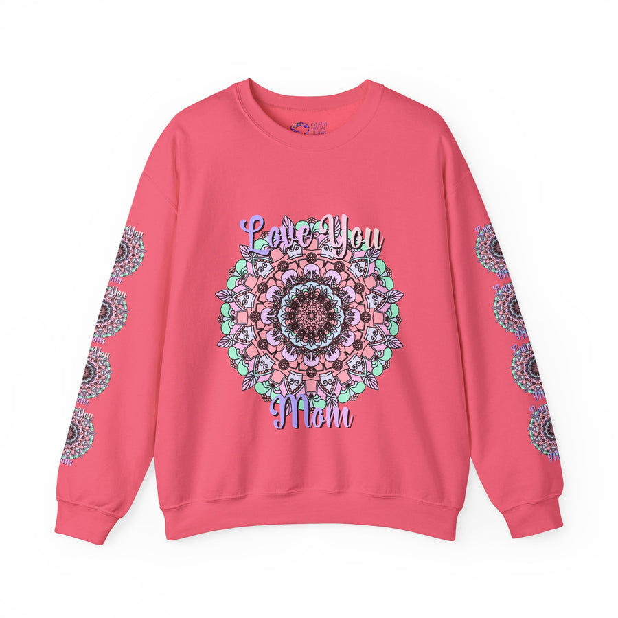 Mandala Inspired Crewneck Sweatshirt for Moms in Soft Pastels