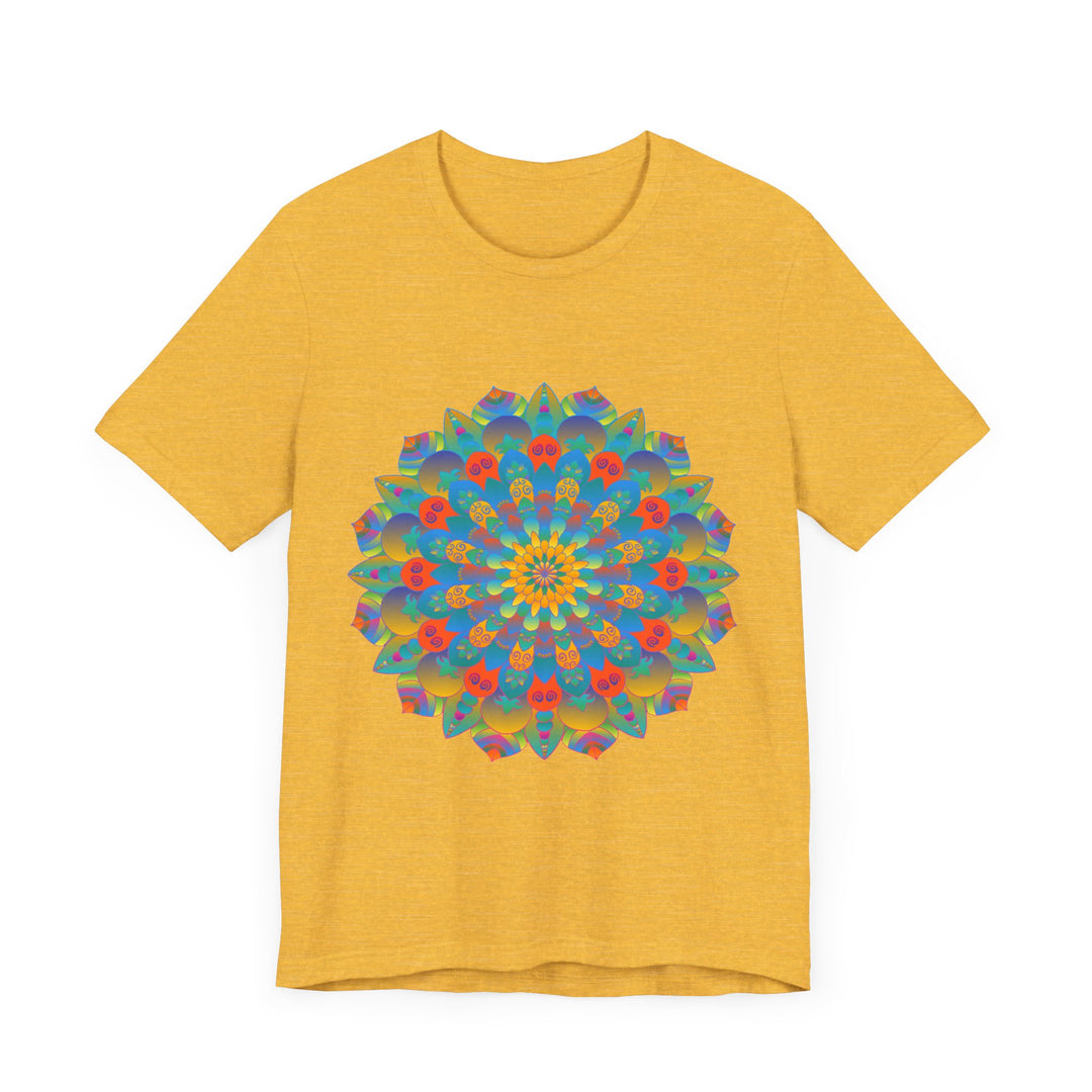 Vibrant Mandala Tee with Intricate Design in Bright Colors and Detailed Patterns