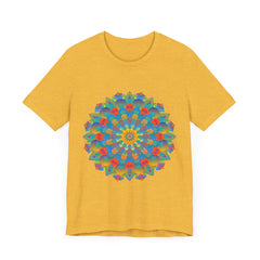 Vibrant Mandala Tee with Intricate Design in Bright Colors and Detailed Patterns
