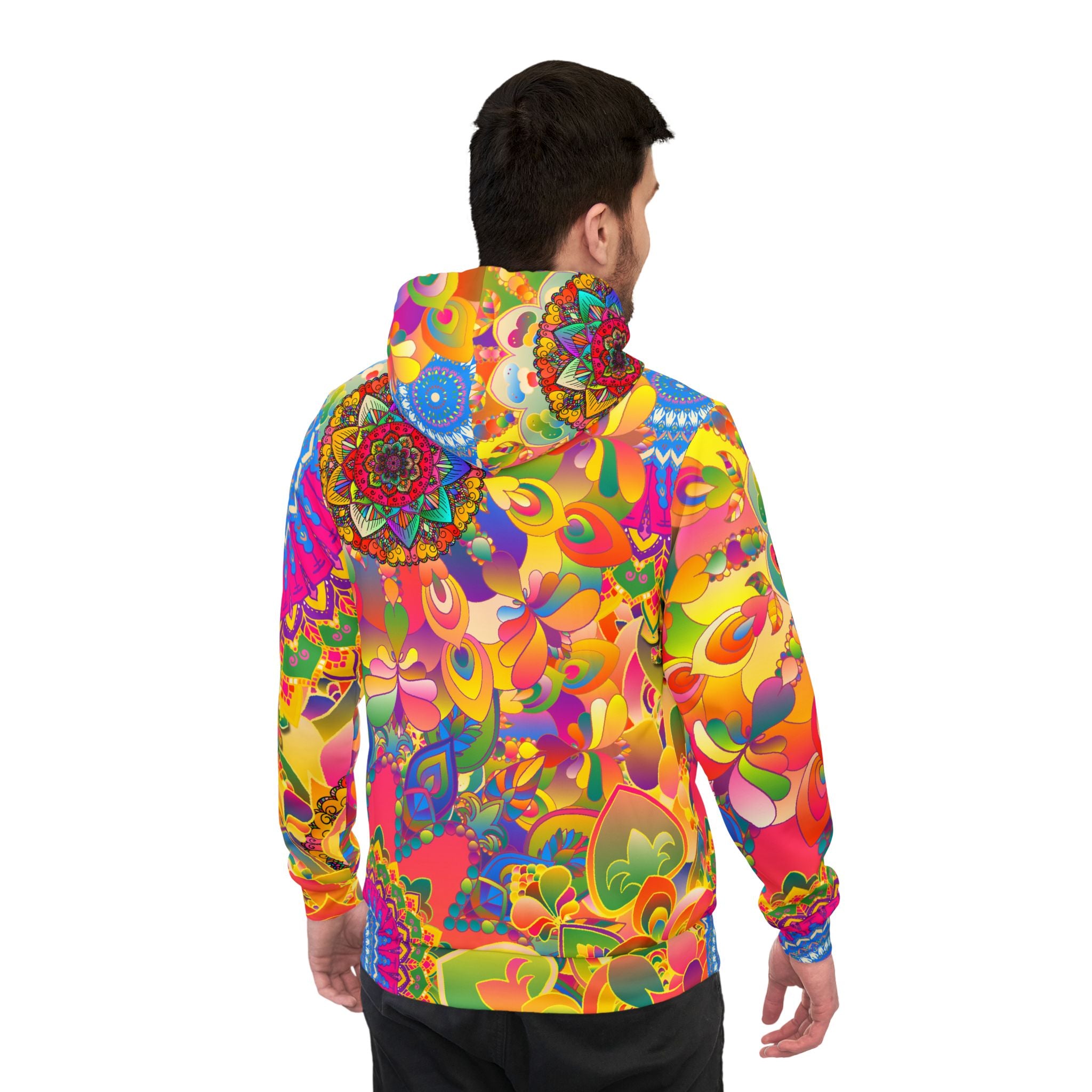 Psychedelic Floral Mandala Athletic Hoodie