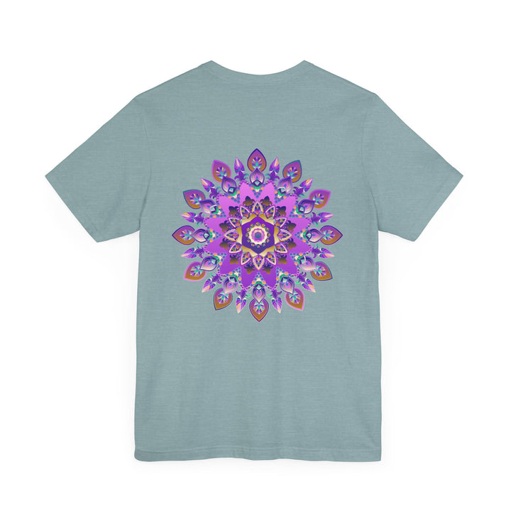 Purple mandala t-shirt designed to evoke feelings of peace and spiritual connection
###