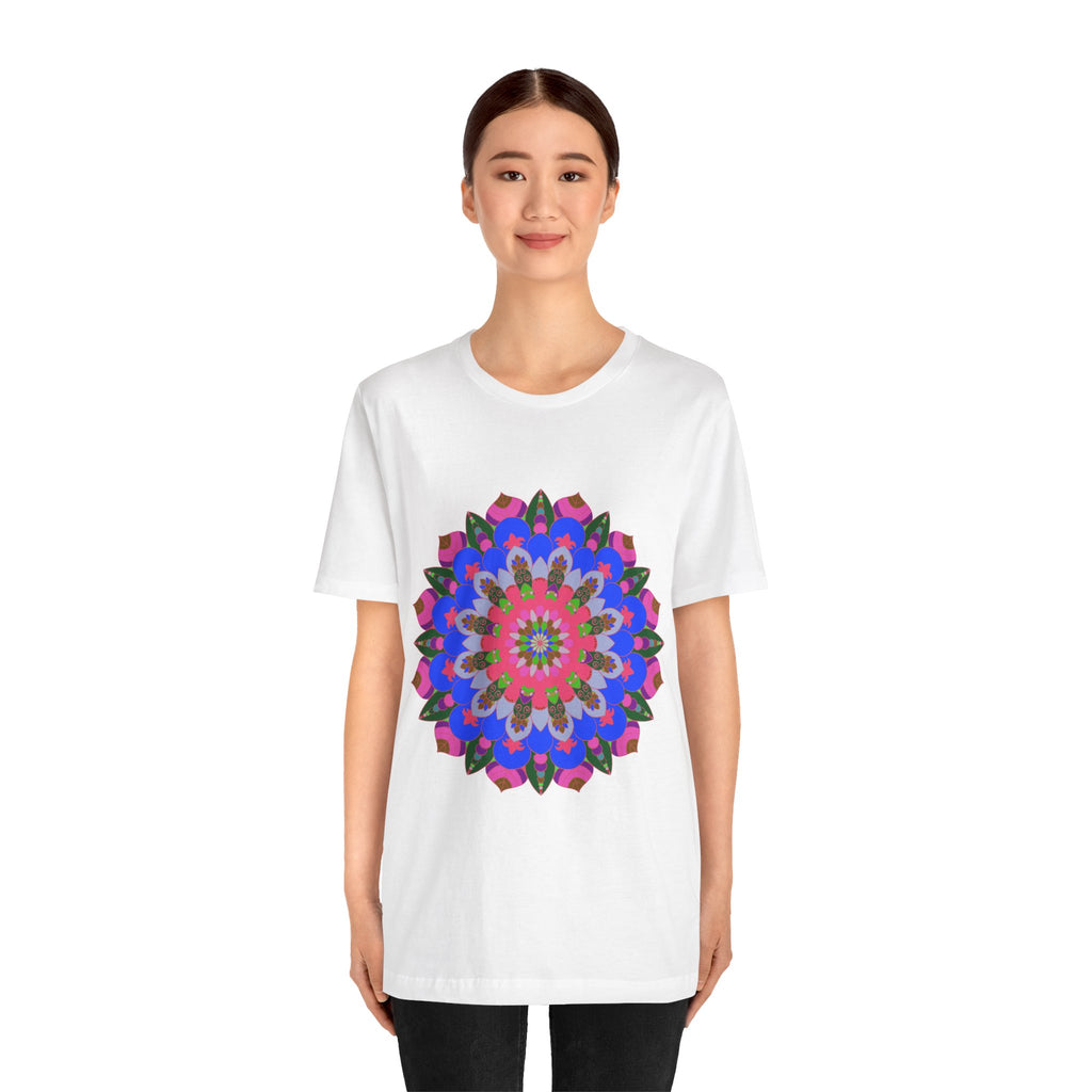 Vibrant and intricate mandala design geometric t-shirt in a variety of colors