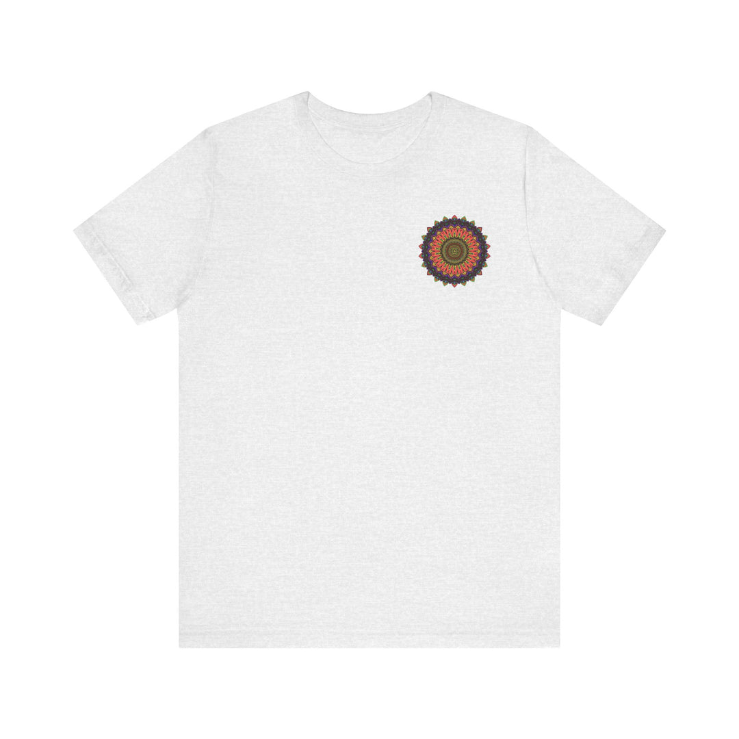 Colorful mandala tee with vibrant design symbolizing spiritual harmony and tranquility